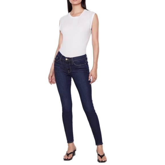 Nwt | FRAME Le Skinny de Jeanne Dark Wash Jeans Size 23 - Picture 1 of 12